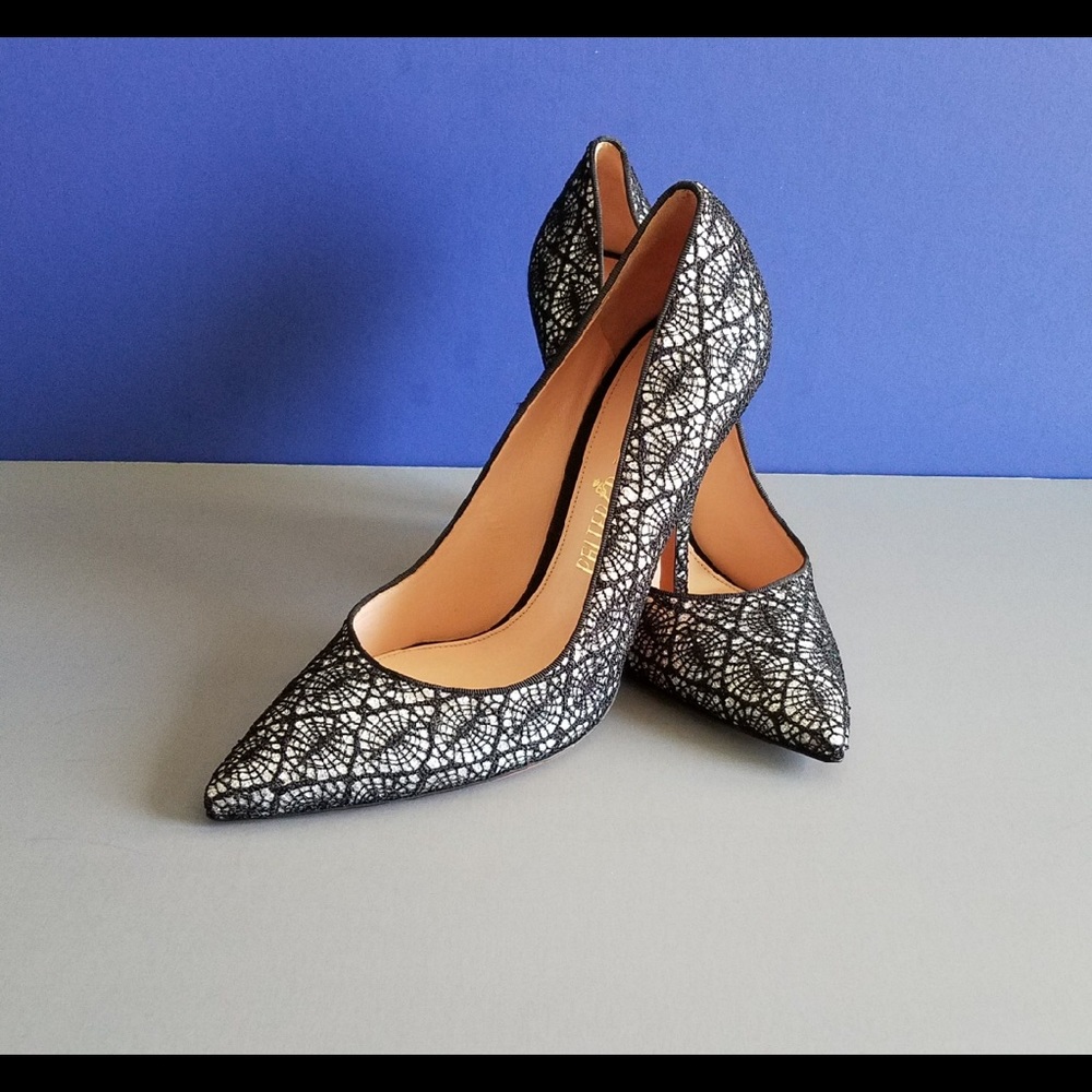 Palter Deliso Kiss Black With Silver Glitter Heels